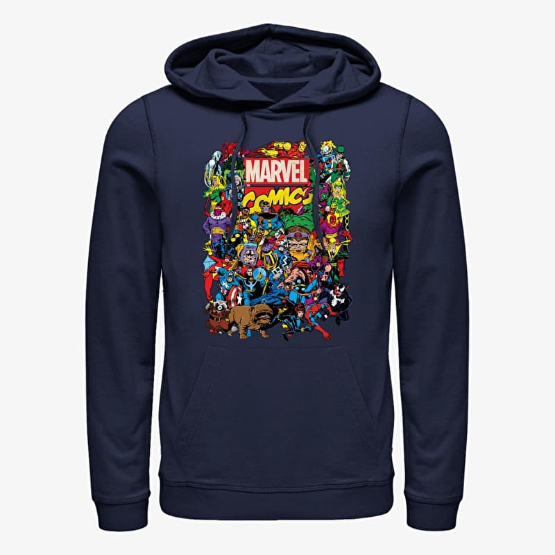 Sweatshirt Merch Marvel Avengers Classic - Entire Cast Unisex Hoodie Navy Blue