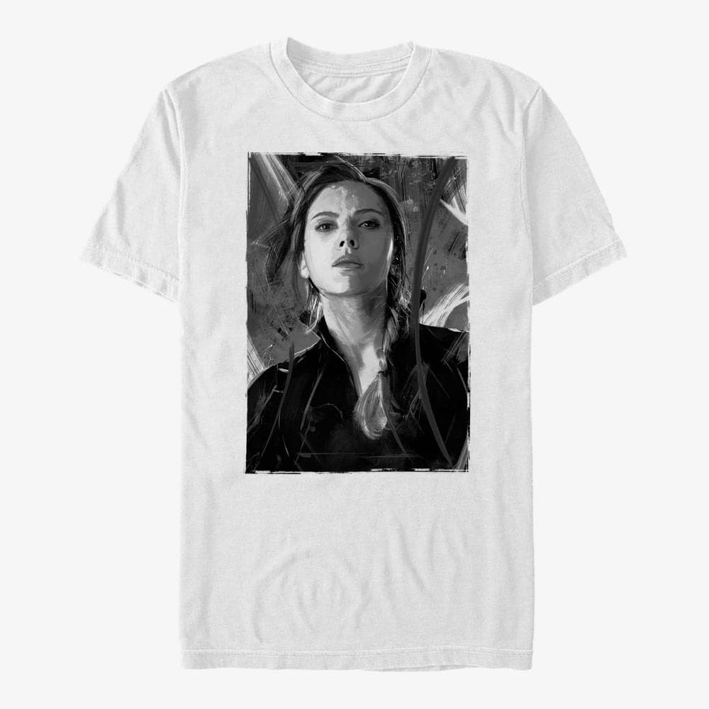 Tričká Merch Marvel Avengers: Endgame - Widow Darken Unisex T-Shirt White