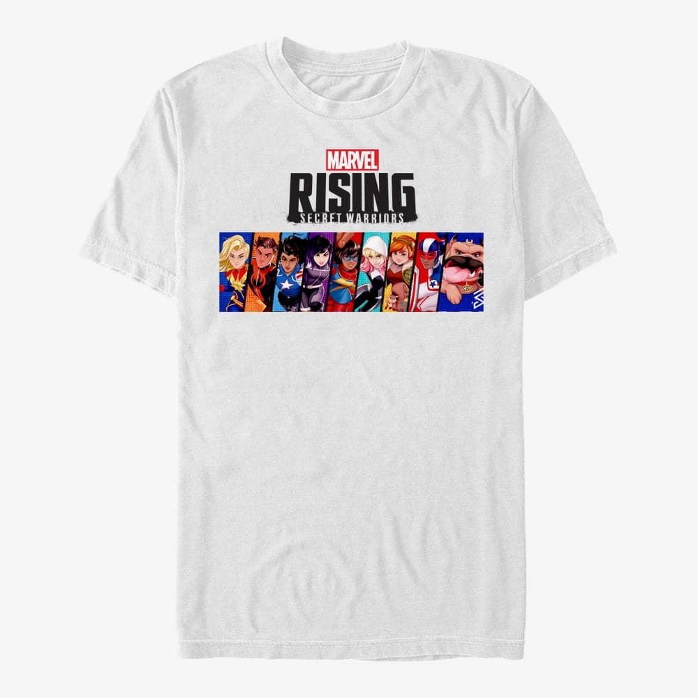 Trička Merch Marvel - MRSW Group Line Up Unisex T-Shirt White