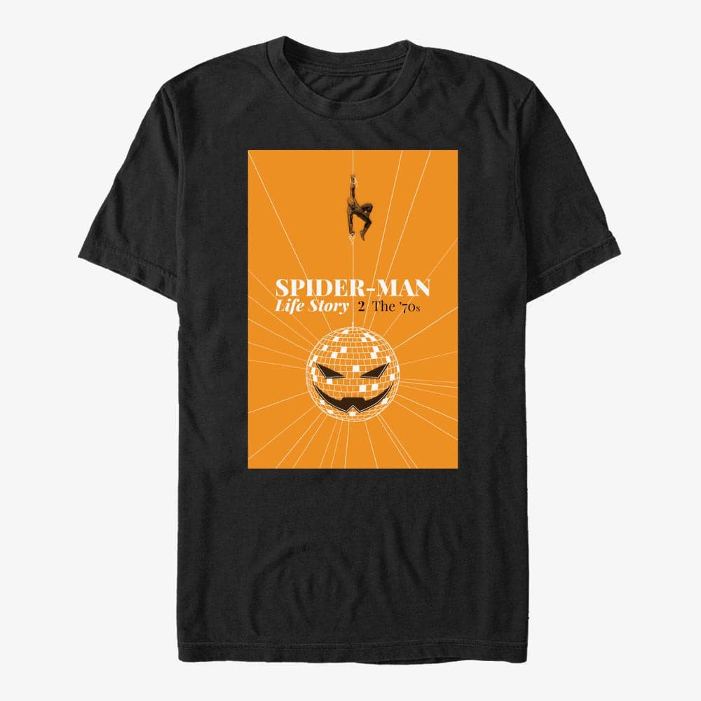 T-Shirts Merch Marvel Spider-Man Classic - Spider-Man Life Story Unisex T-Shirt Black