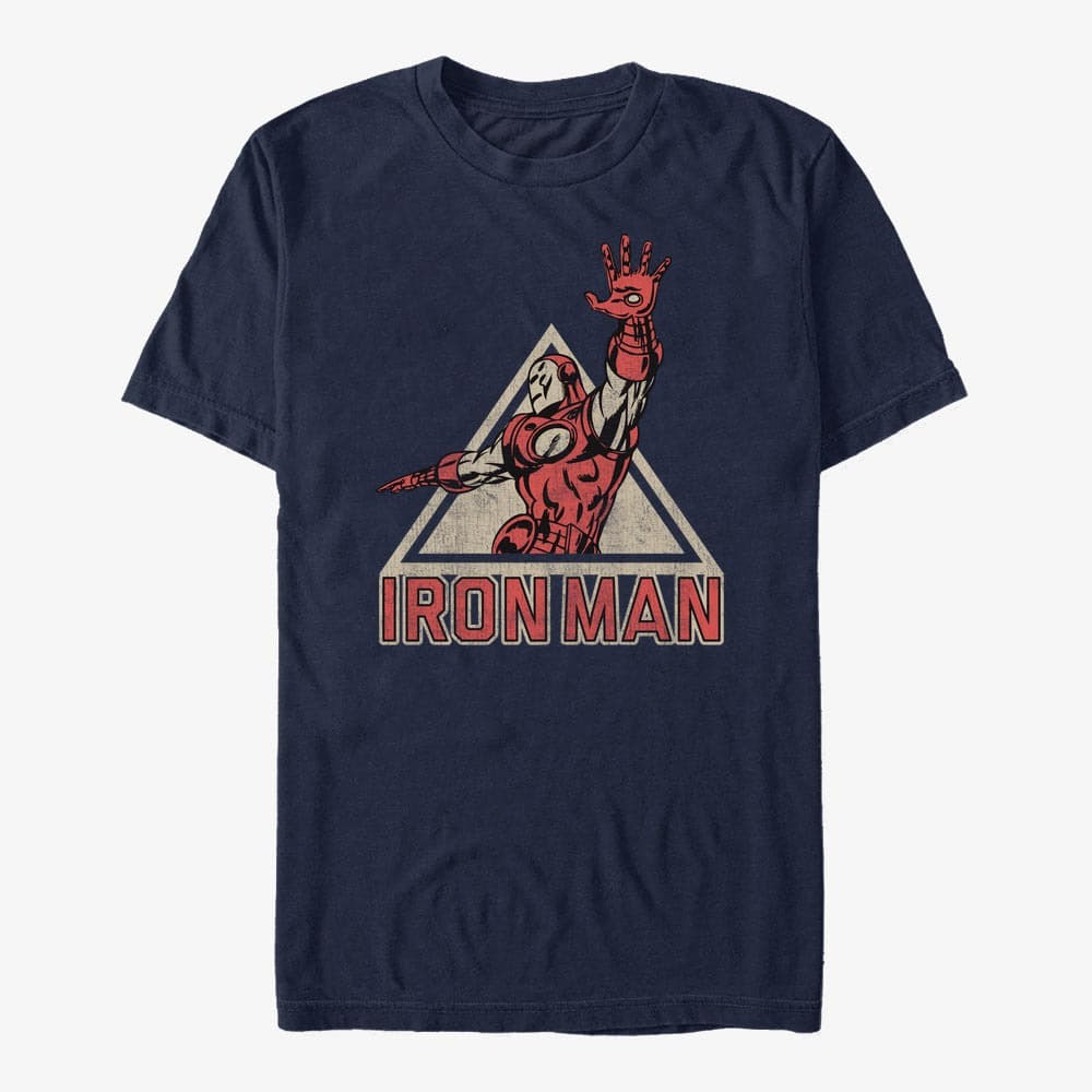 Trička Merch Marvel Avengers Classic - Iron Man Power Unisex T-Shirt Navy Blue