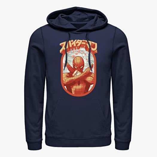 Sweatshirt Merch Marvel Spider-Man Classic - Retro Japanese Spiderman Unisex Hoodie Navy Blue
