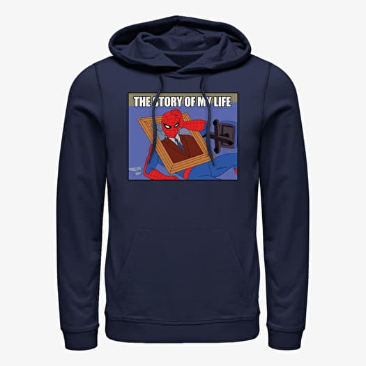 Džemperis Merch Marvel Spider-Man Classic - Life Story Unisex Hoodie Navy Blue
