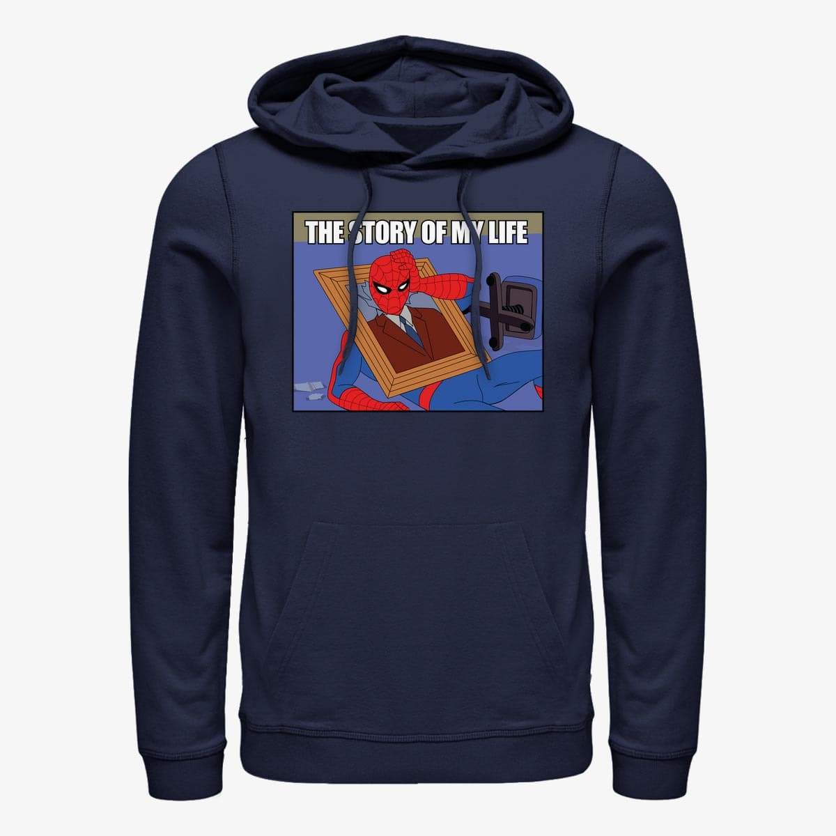 Толстовки та реглани Merch Marvel Spider-Man Classic - Life Story Unisex Hoodie Navy Blue