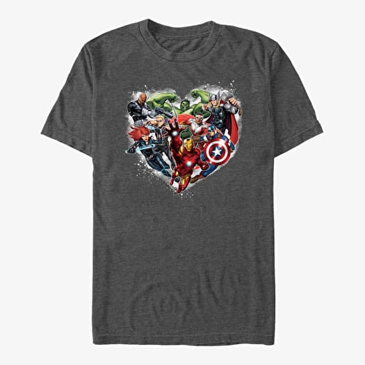 Tričko Merch Marvel Avengers Classic - Avenger Heart Unisex T-Shirt Dark Heather Grey