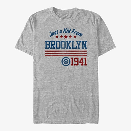 T-shirt Merch Marvel Avengers Classic - Capt Brooklyn Unisex T-Shirt Heather Grey