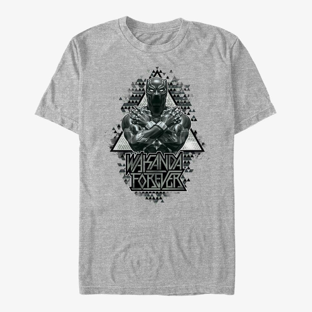 T-Shirts Merch Marvel Avengers Classic - Panther Triangles Unisex T-Shirt Heather Grey