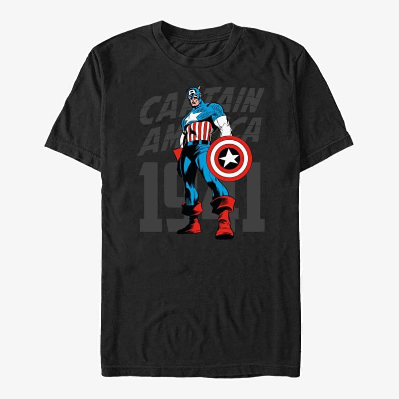 T-shirt Merch Marvel Avengers Classic - Decades Cap Unisex T-Shirt Black