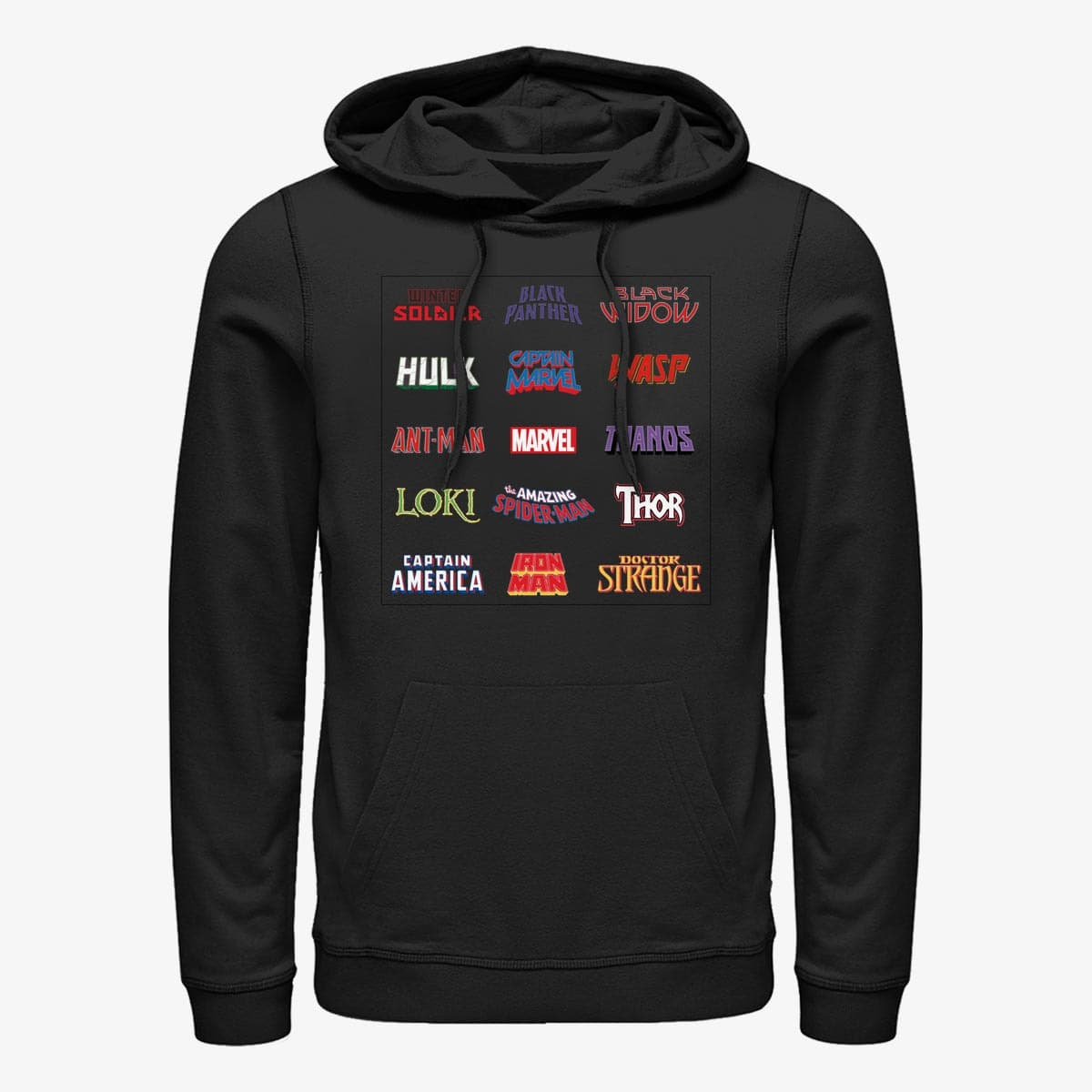 Felpe Merch Marvel - English Logos Unisex Hoodie Black