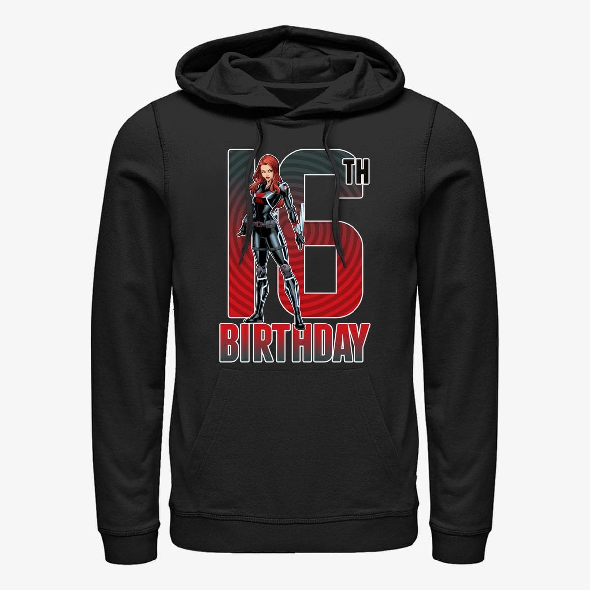 Sweatshirts Merch Marvel Avengers Classic - Black Widow 16th Bday Unisex Hoodie Black
