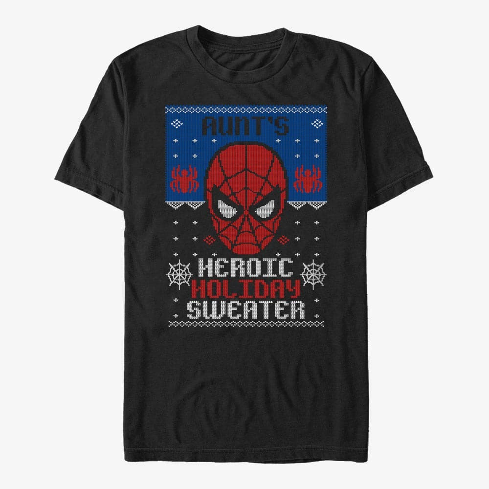 T-Shirts Merch Marvel Avengers Classic - Holiday Sweater Aunt Unisex T-Shirt Black