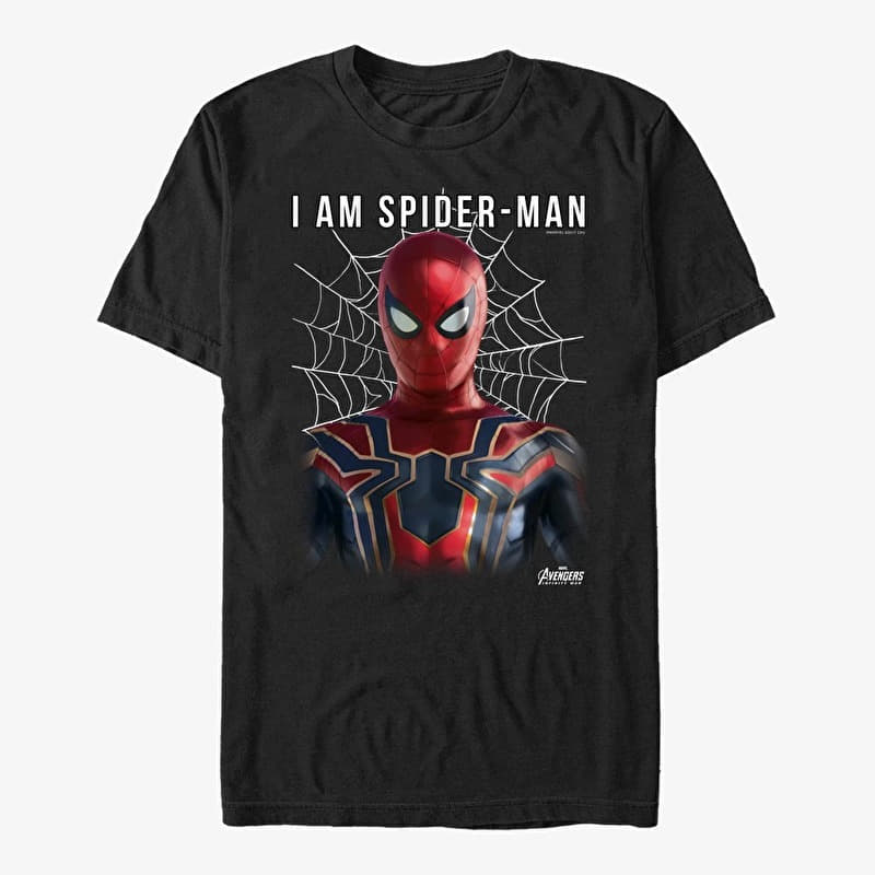 Merch Marvel Avengers: Infinity War - I Am Spiderman Unisex T-Shirt Black