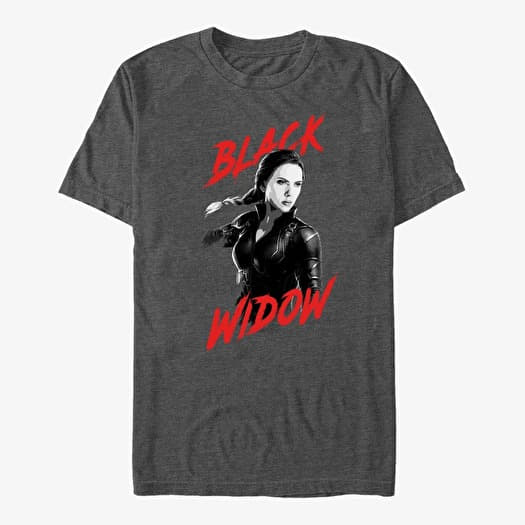 T-shirt Merch Marvel Avengers: Endgame - High Contrast Widow Unisex T-Shirt Dark Heather Grey