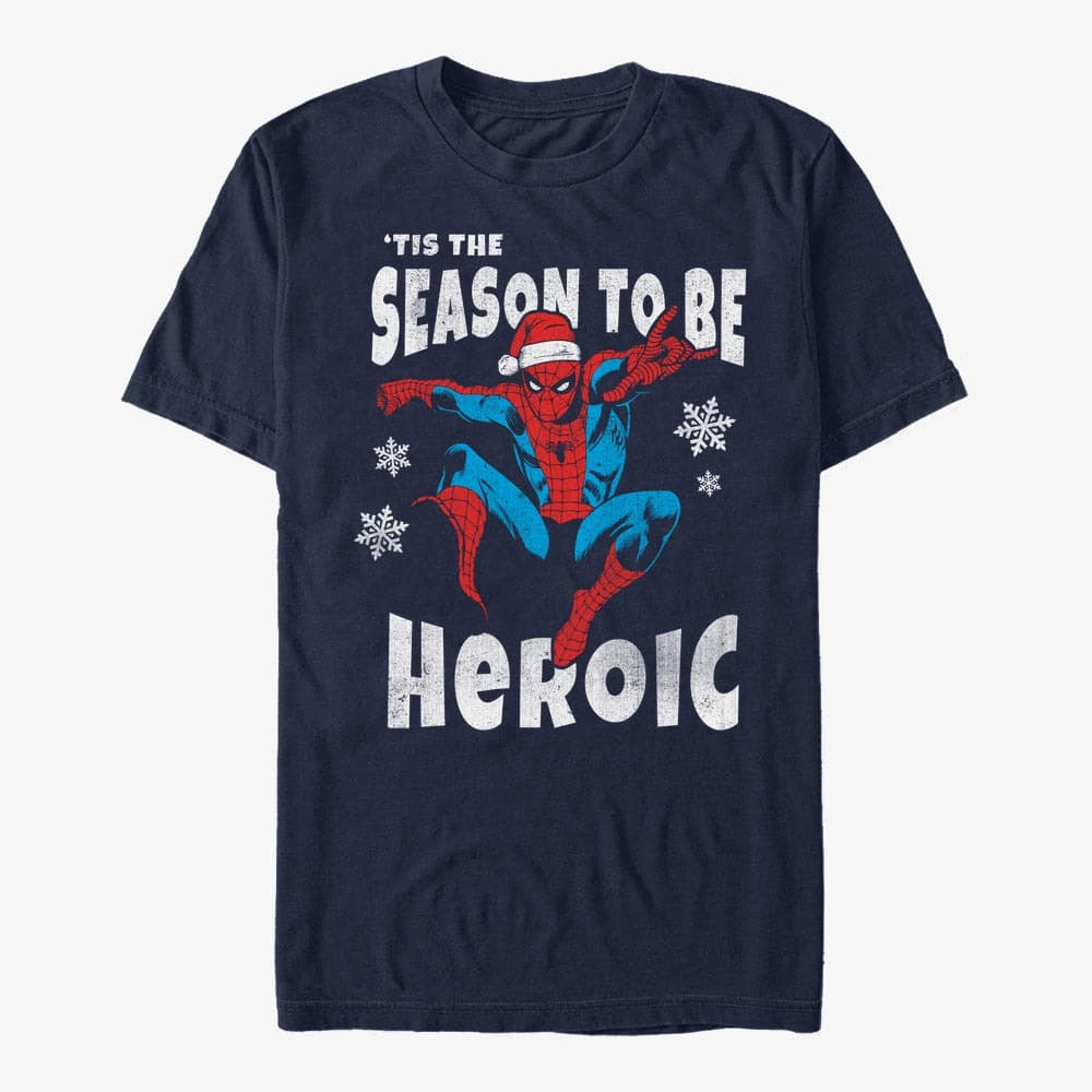 Camisetas Merch Marvel Spider-Man Classic - Tis The Season Unisex T-Shirt Navy Blue