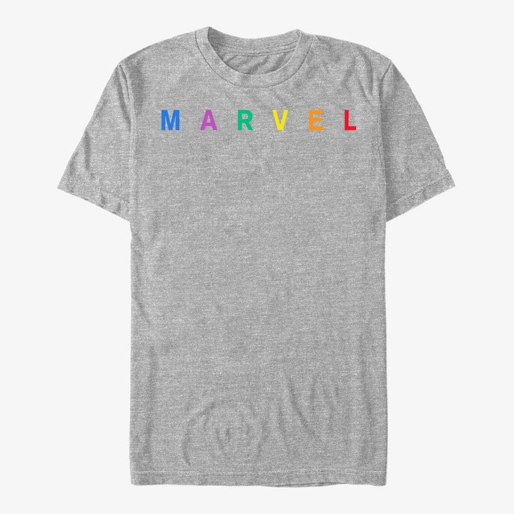 T-Shirts Merch Marvel - SIMPLE LOGO EMB Unisex T-Shirt Heather Grey