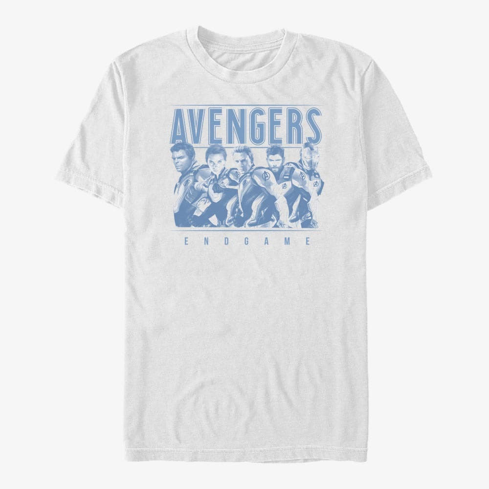 Tričká Merch Marvel Avengers: Endgame - Avenger Endgame Group Unisex T-Shirt White