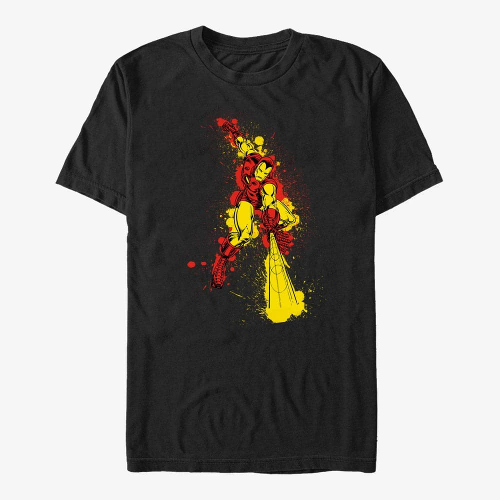 T-shirts Merch Marvel Avengers Classic - IronMan InkSplotches Unisex T-Shirt Black