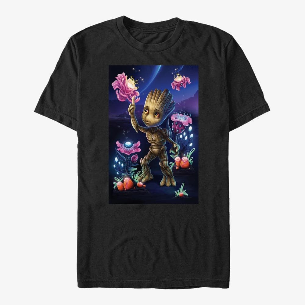 Trička Merch Marvel Guardians Of The Galaxy Classic - GROOT PLANTS Unisex T-Shirt Black