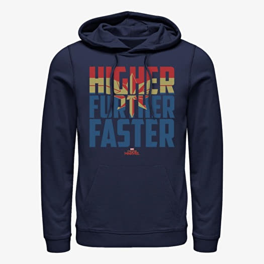 Mikina Merch Captain Marvel - Higher Faster Fill Unisex Hoodie Navy Blue