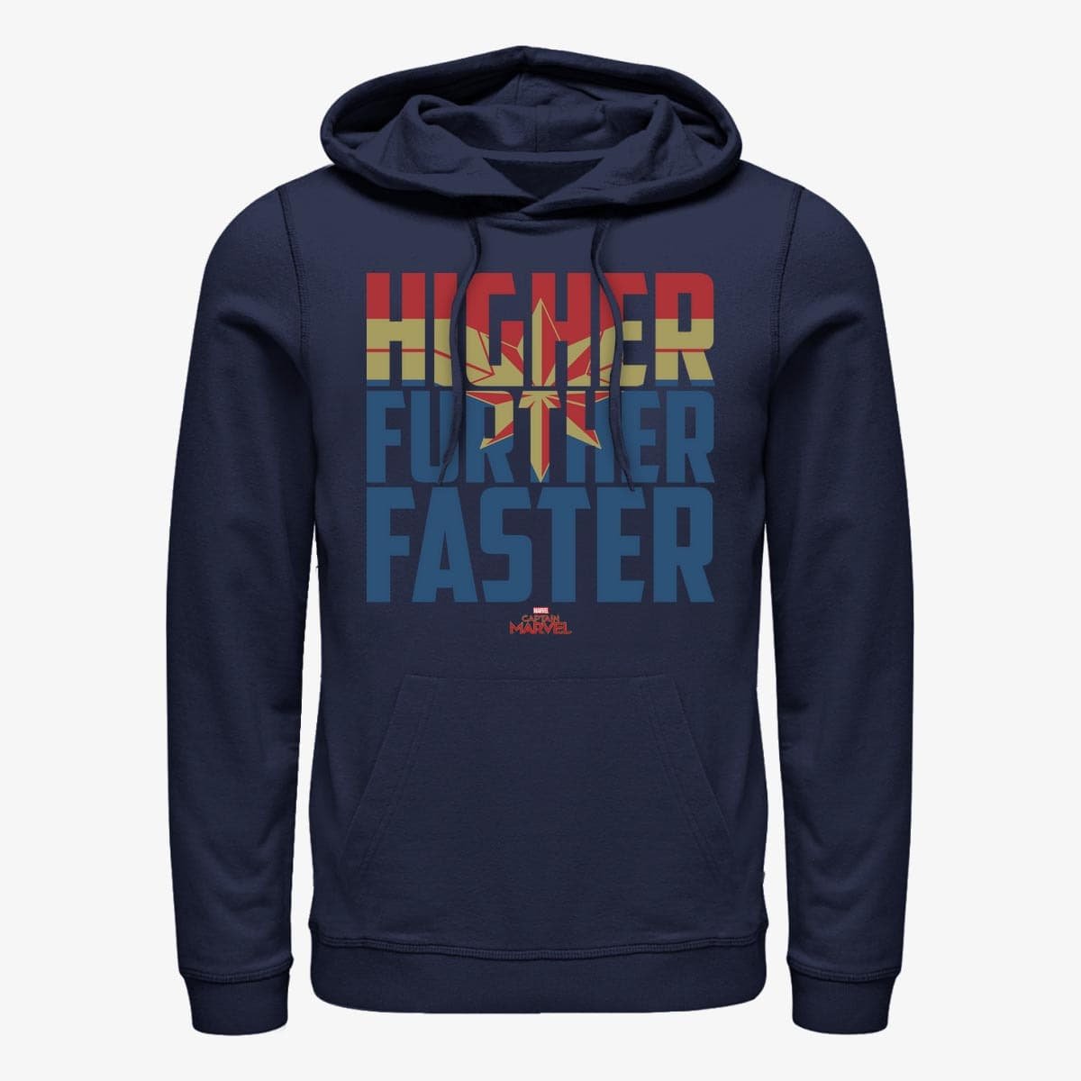 Толстовки та реглани Merch Captain Marvel - Higher Faster Fill Unisex Hoodie Navy Blue