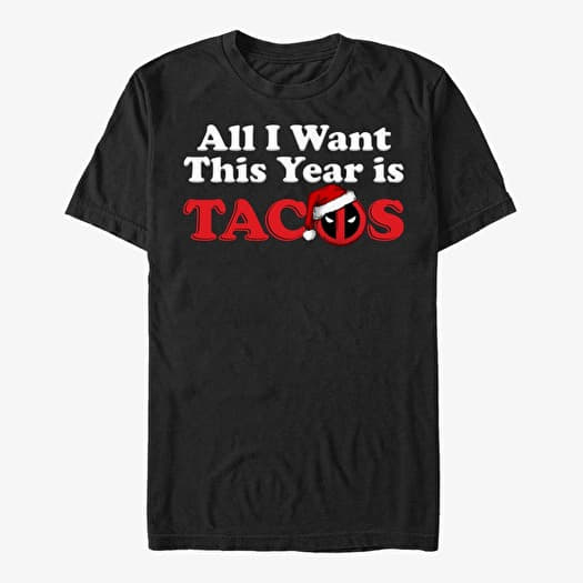 Marškinėliai Merch Marvel Deadpool - Tacos Logo Pool Unisex T-Shirt Black