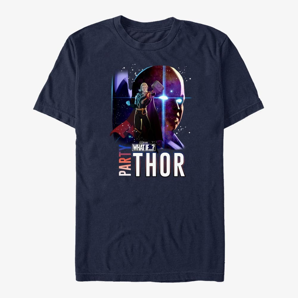T-särgid Merch Marvel What If...? - Watcher Party Thor Unisex T-Shirt Navy Blue
