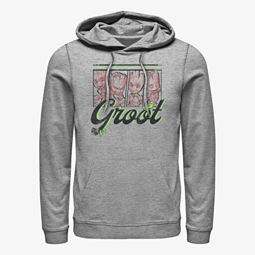Sweatshirt Merch Marvel Guardians Of The Galaxy Classic - FOUR PANEL GROOT Unisex Hoodie Heather Grey