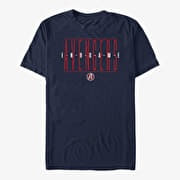 Merch Marvel Avengers - Strikethrough Text Unisex T-Shirt Navy Blue