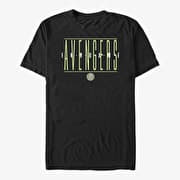 Merch Marvel Avengers - Strikethrough Text - GREEN INK Unisex T-Shirt Black