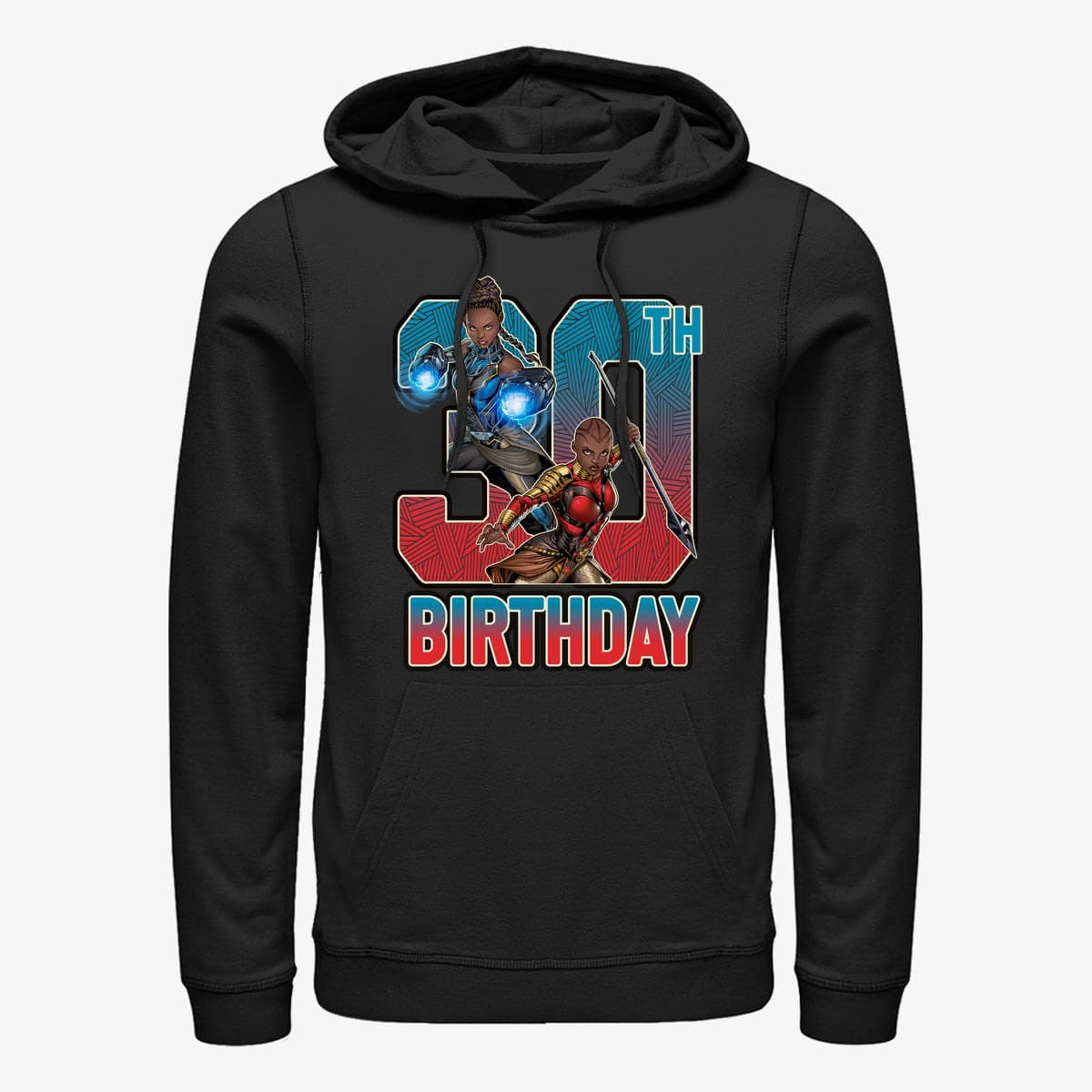 Толстовки та реглани Merch Marvel Avengers Classic - Shuri Okoye 30th Bday Unisex Hoodie Black