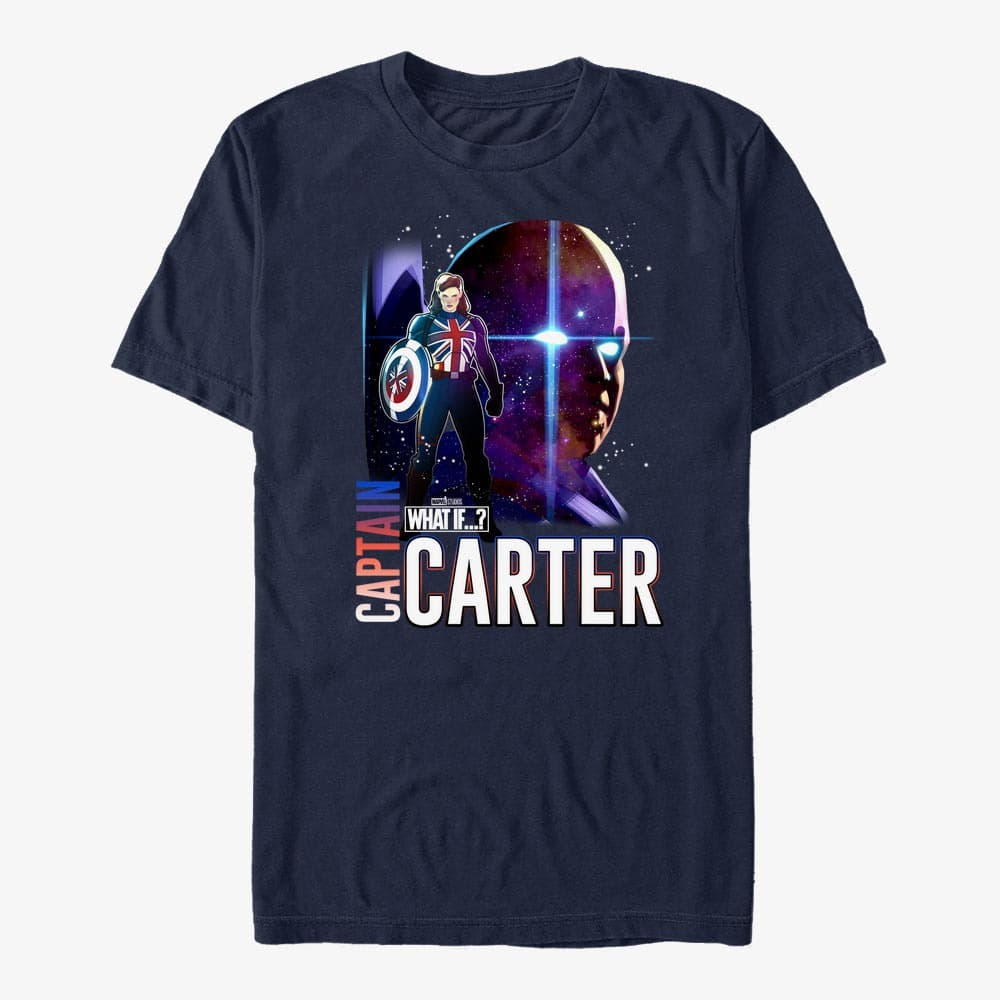 majice kratkih rukava Merch Marvel What If...? - Watcher Captain Carter Unisex T-Shirt Navy Blue