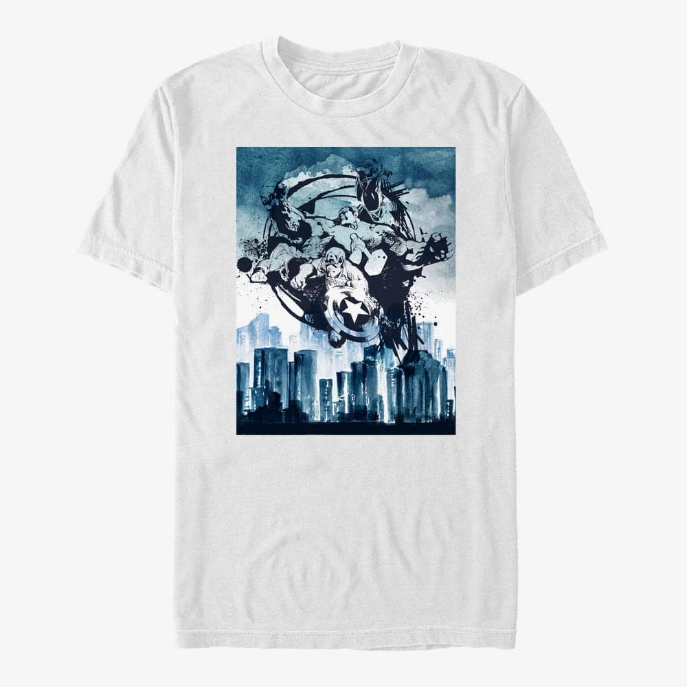 T-Shirts Merch Marvel Avengers Classic - CITY AVENGED Unisex T-Shirt White