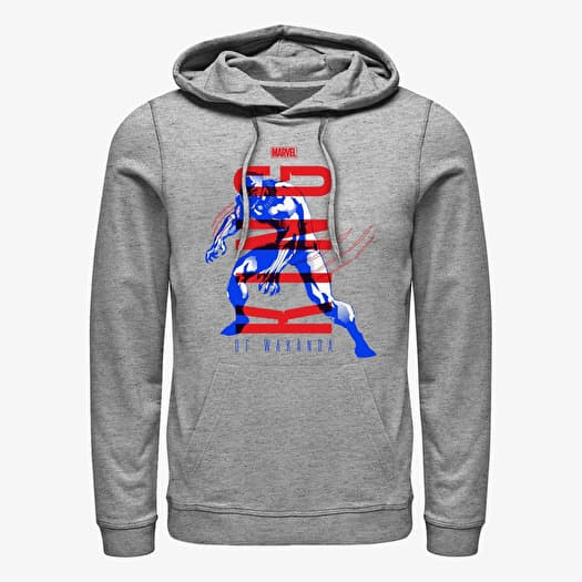 Sweat-shirt Merch Marvel - Panther Blue Unisex Hoodie Heather Grey