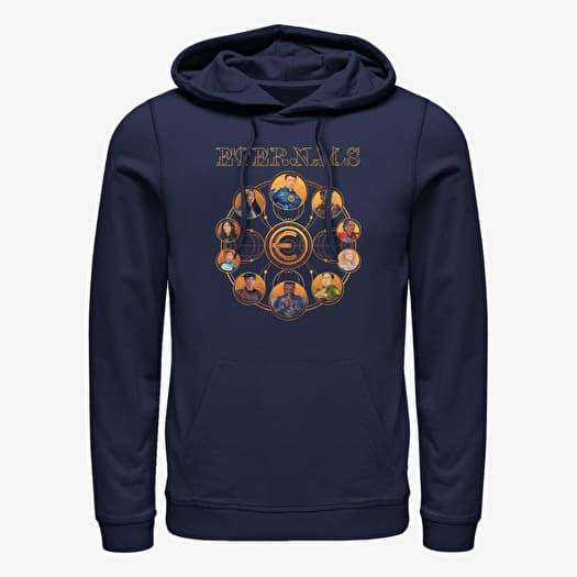 Sweatshirt Merch Marvel: Eternals - ETERNALS CIRCULAR GOLD Unisex Hoodie Navy Blue