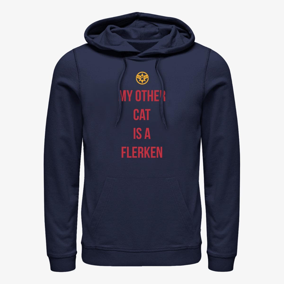 Kapuutsikud ja kampsunid Merch Captain Marvel: Movie - Other Cat Unisex Hoodie Navy Blue