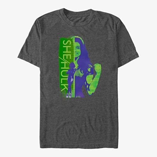 Póló Merch Marvel She-Hulk: Attorney At Law - She Hulk Silhouette Unisex T-Shirt Dark Heather Grey