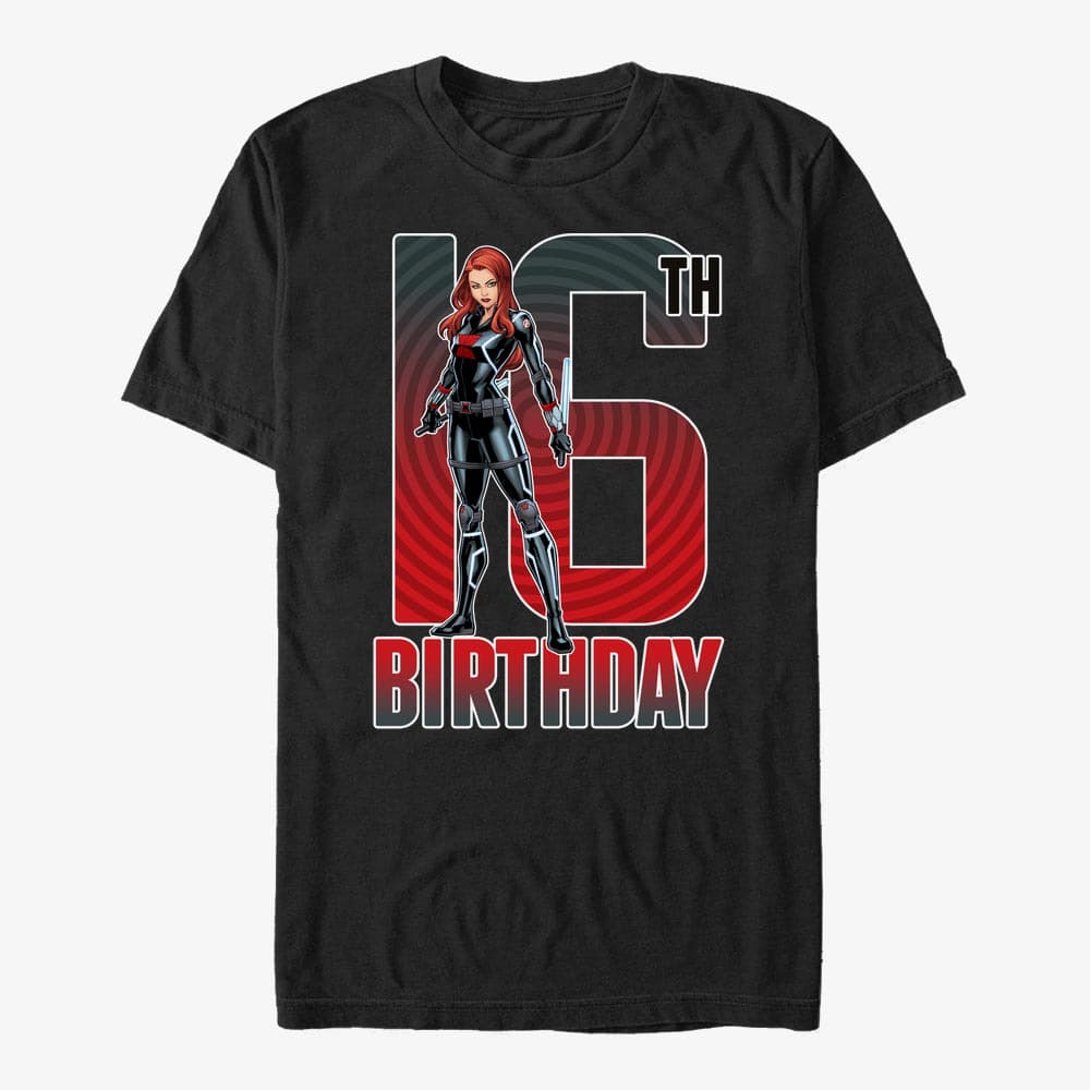 Футболки Merch Marvel Avengers Classic - Black Widow 16th Bday Unisex T-Shirt Black