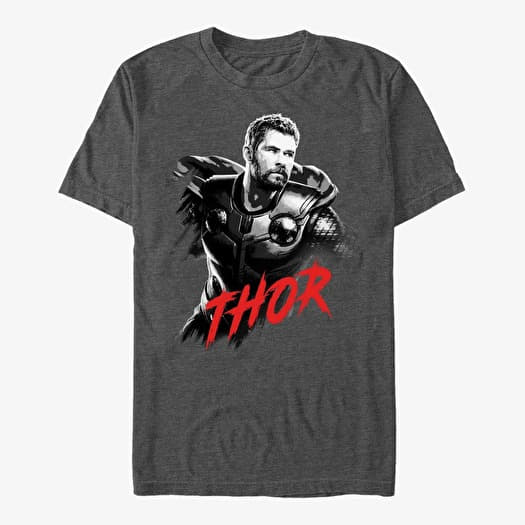 T-krekls Merch Marvel Avengers: Endgame - High Contrast Thor Unisex T-Shirt Dark Heather Grey