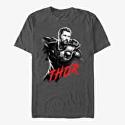 Merch Marvel Avengers: Endgame - High Contrast Thor Unisex T-Shirt Dark Heather Grey