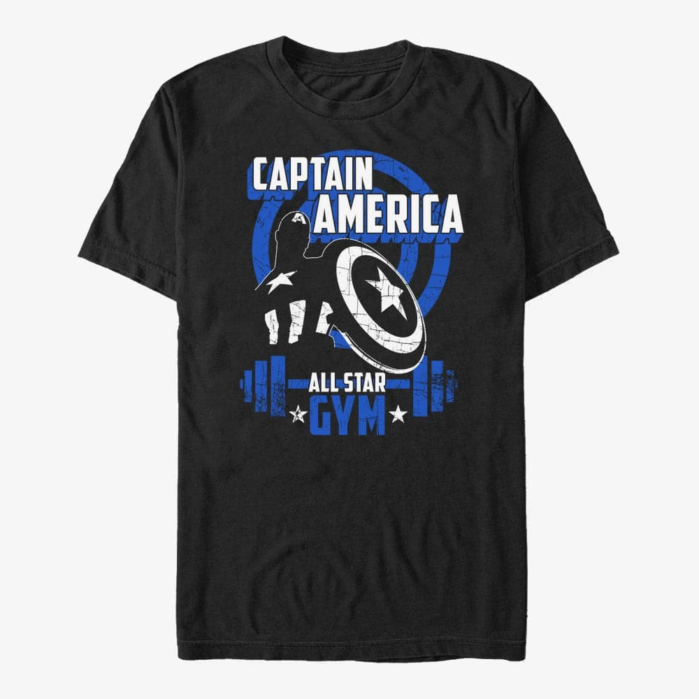 Trička Merch Marvel Avengers Classic - American Gym Unisex T-Shirt Black