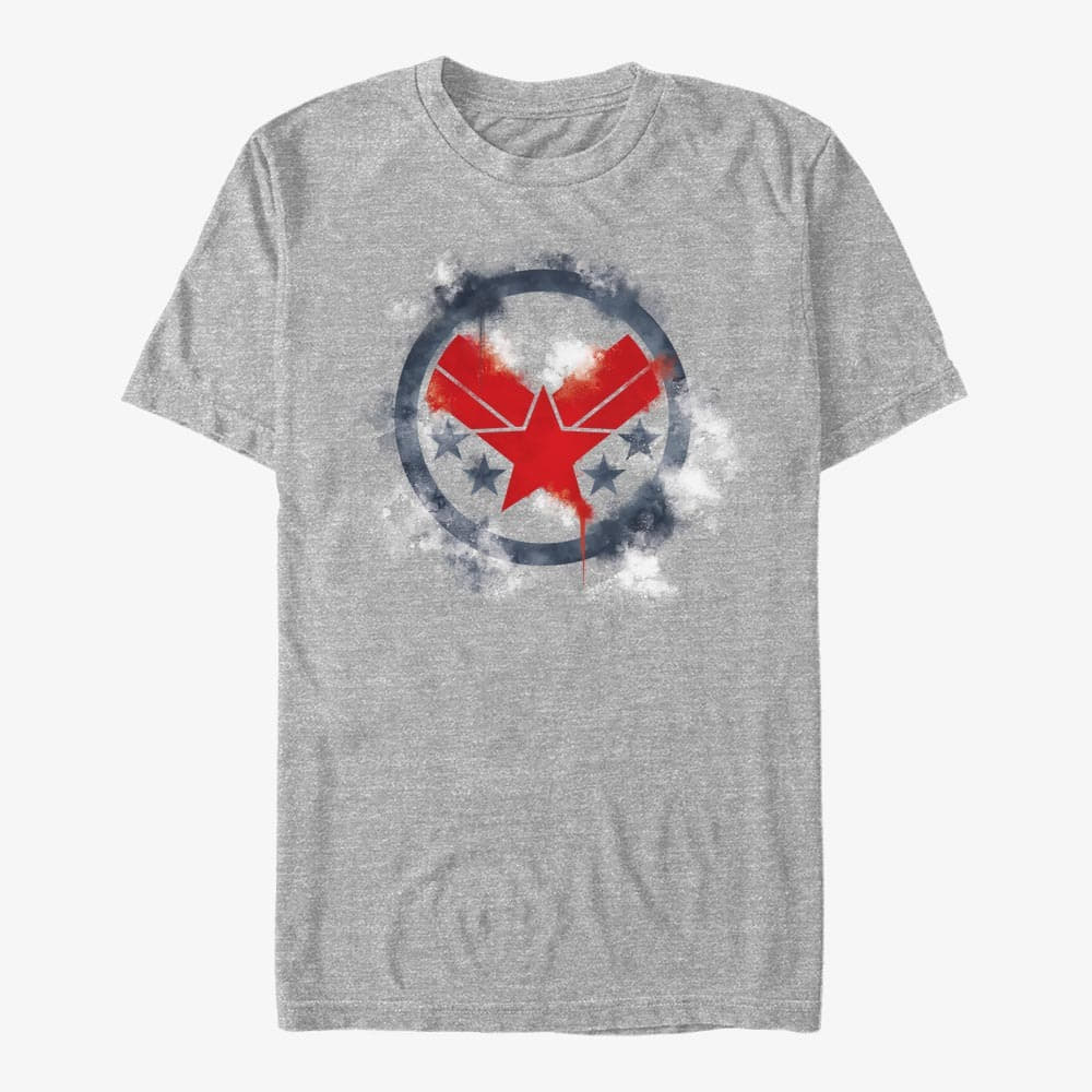 Trička Merch Marvel Avengers: Endgame - War Machine Spray Logo Unisex T-Shirt Heather Grey