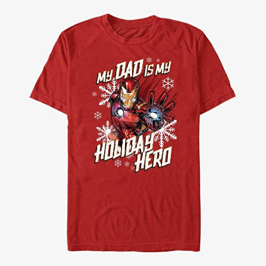 T-shirt Merch Marvel Avengers Classic - Holiday Dad Ironman Unisex T-Shirt Red