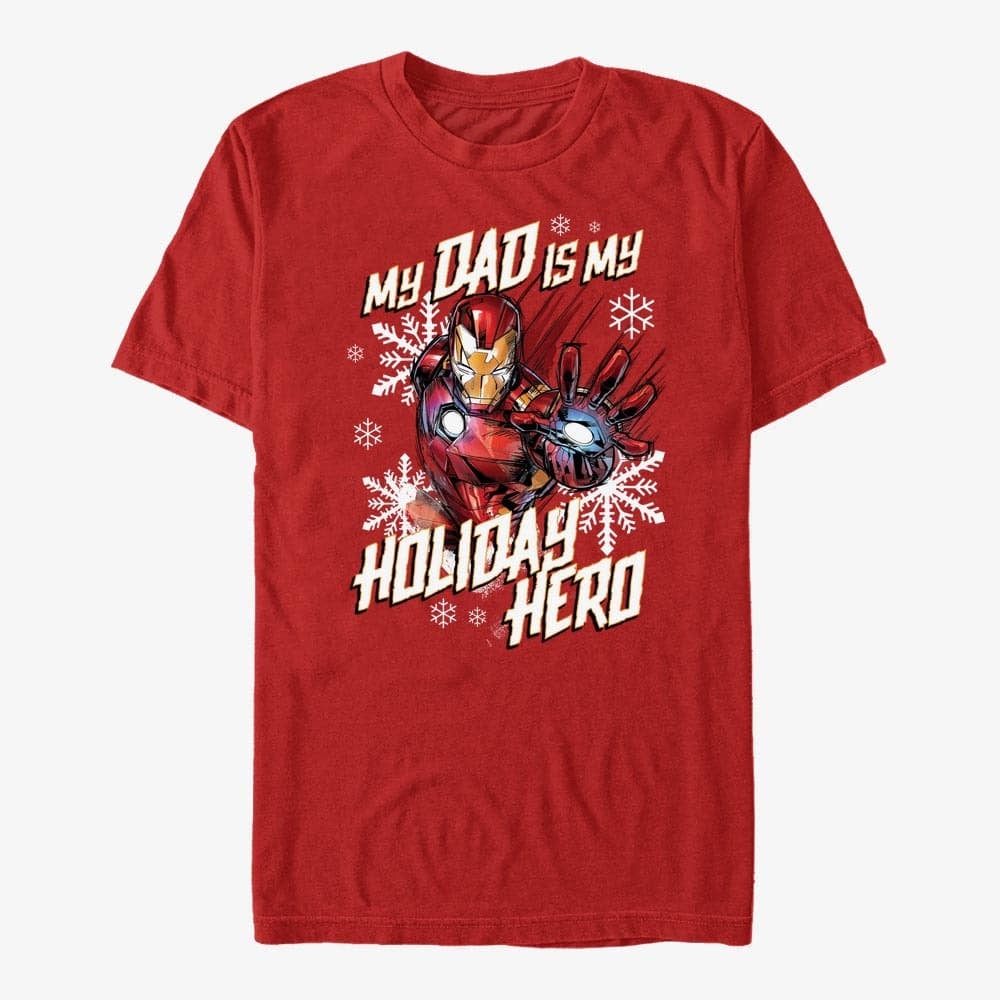 T-shirts Merch Marvel Avengers Classic - Holiday Dad Ironman Unisex T-Shirt Red