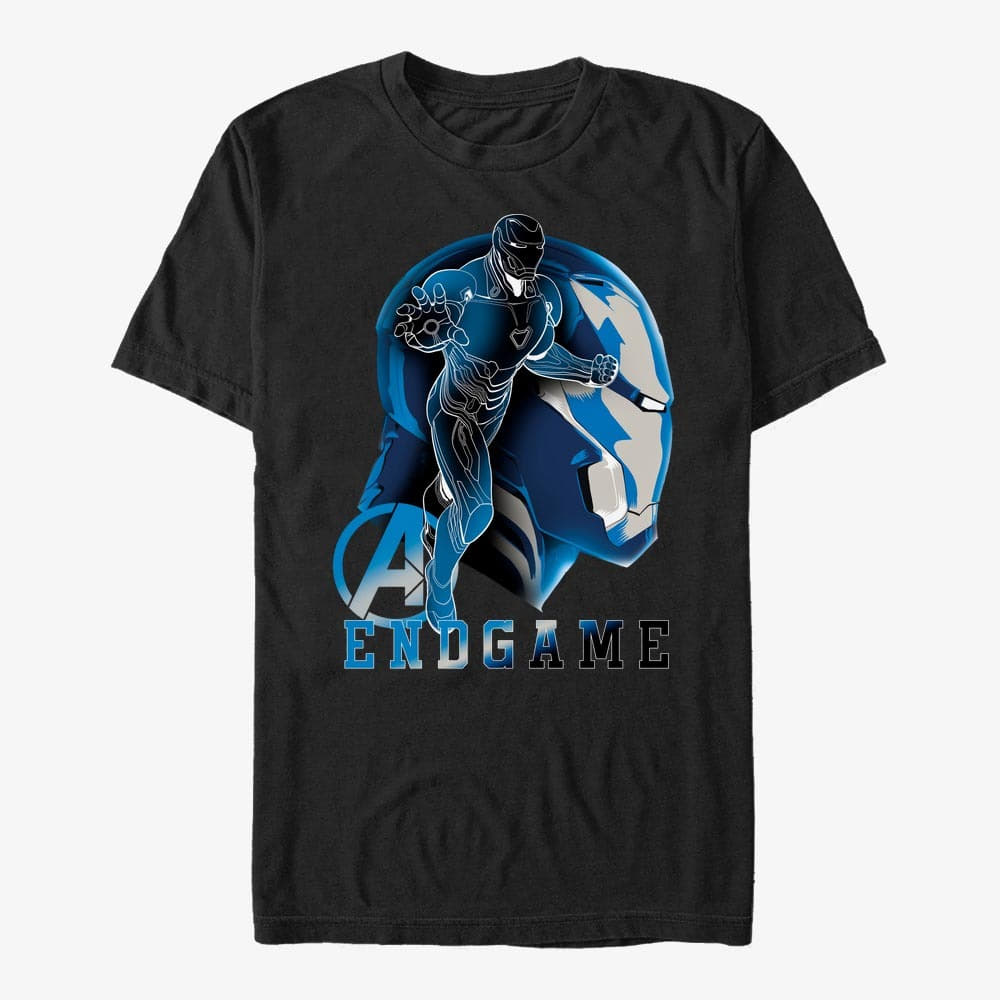 T-särgid Merch Marvel Avengers: Endgame - Ironman Endgame Silhouette Unisex T-Shirt Black