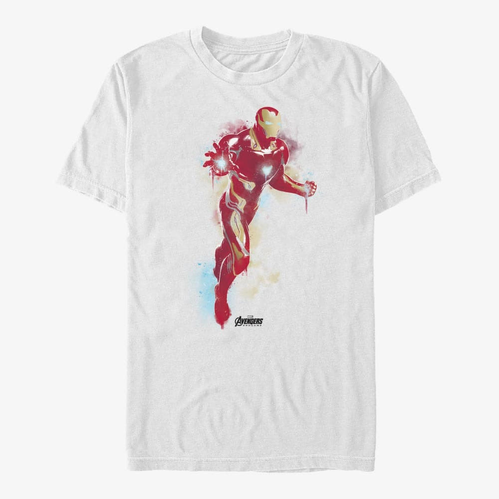 T-särgid Merch Marvel Avengers: Endgame - Ironman Paint Unisex T-Shirt White