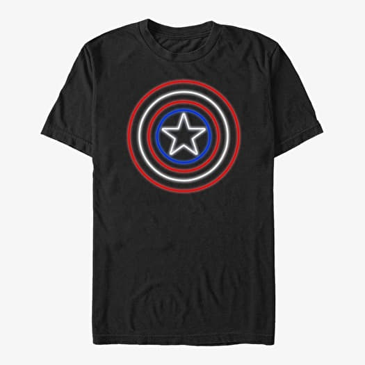 Majica Merch Marvel Avengers Classic - NeonLight Shield Unisex T-Shirt Black