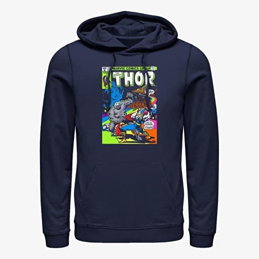 Džemperis Merch Marvel Avengers Classic - Neon Thor Unisex Hoodie Navy Blue