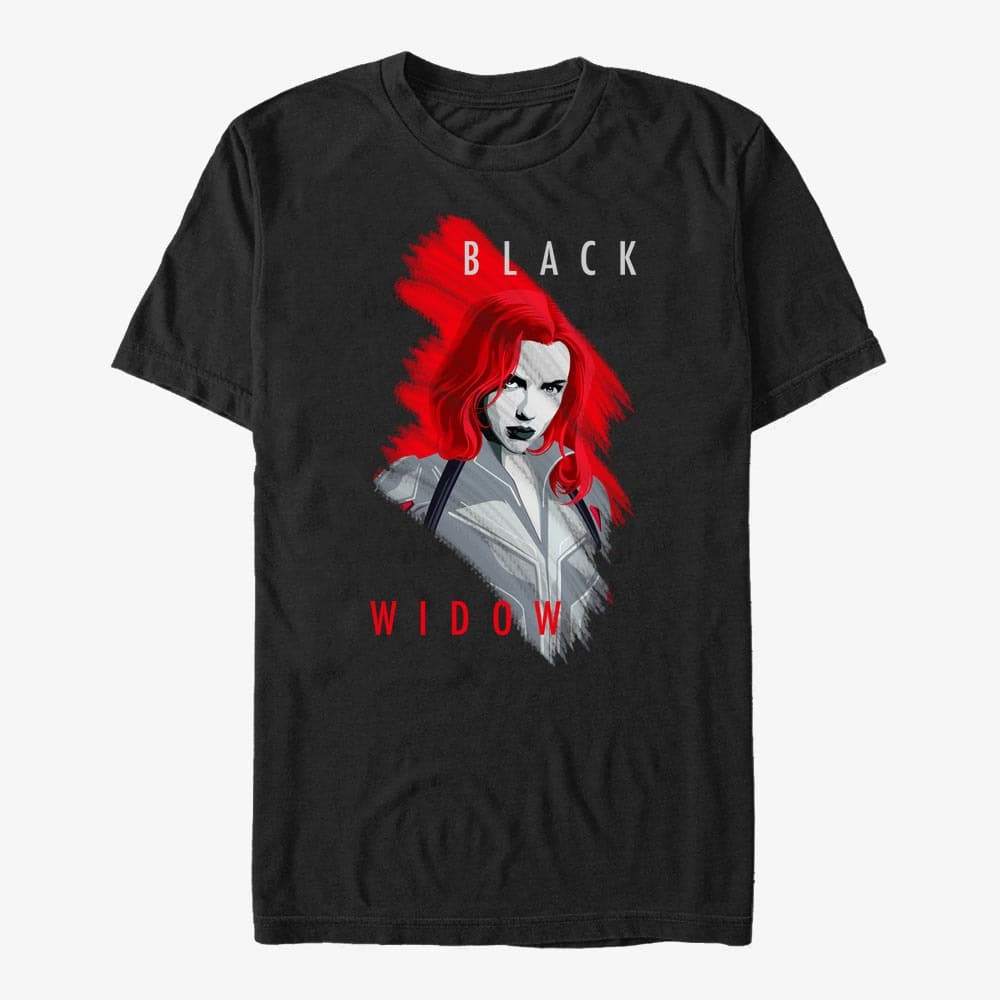 T-shirts Merch Marvel Black Widow: Movie - Widow Paint Unisex T-Shirt Black