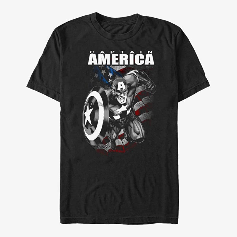 T-shirt Merch Marvel Avengers Classic - Capt America Unisex T-Shirt Black