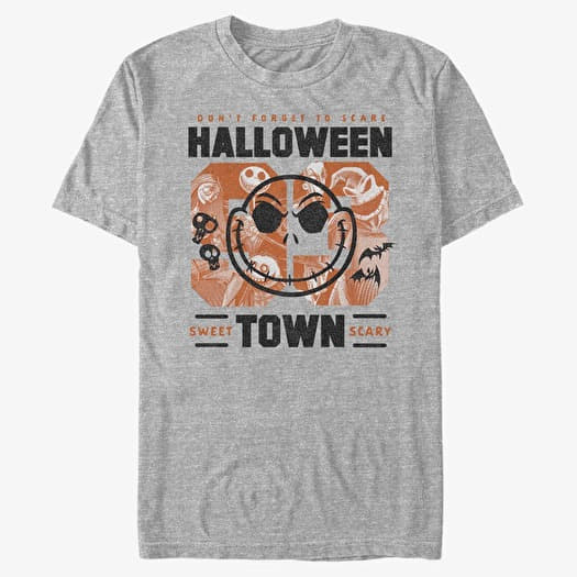 T-shirt Merch Disney Classics Nightmare Before Christmas - Halloweentown College Unisex T-Shirt Heather Grey